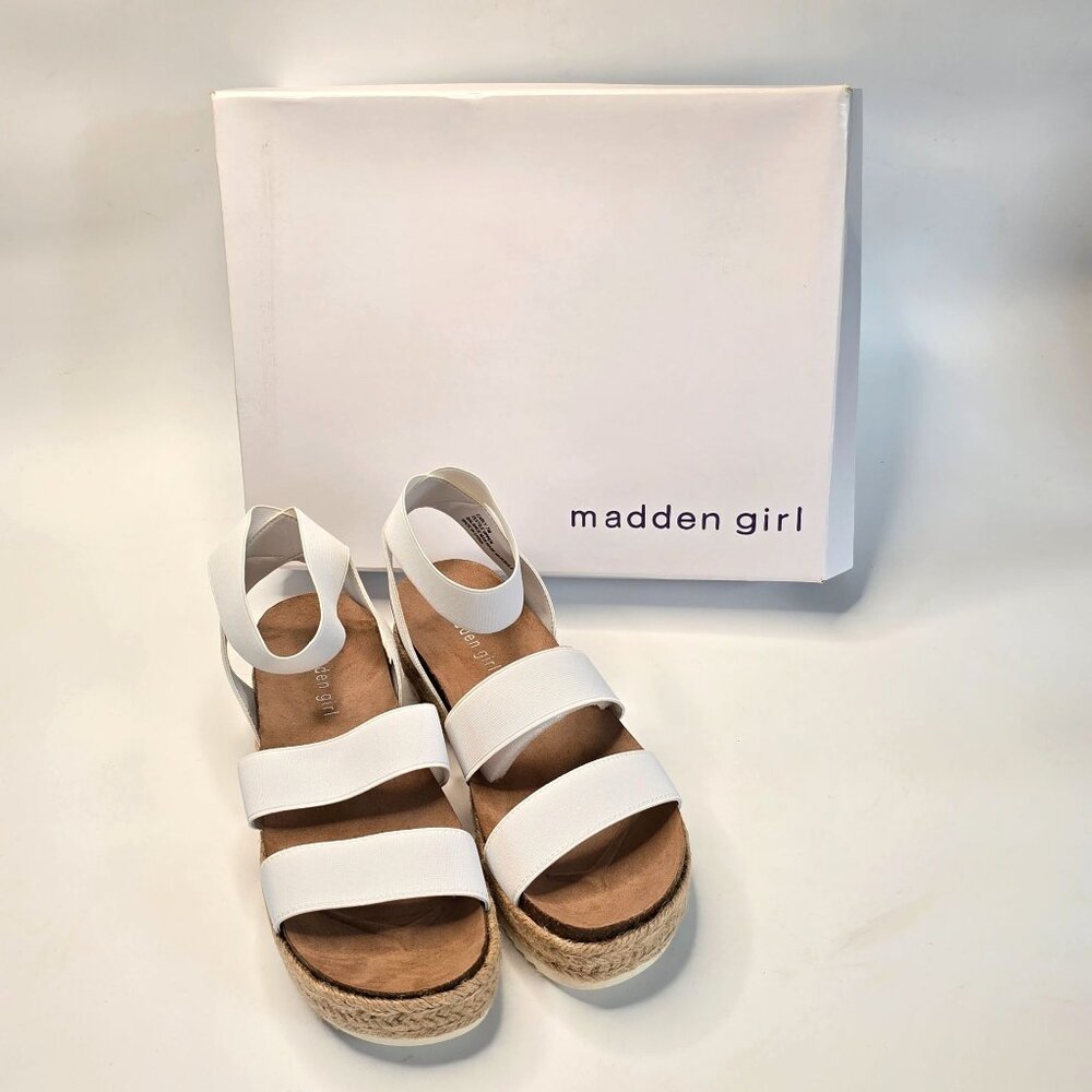Madden Girl Carly Platform Espadrille Sandals 7M White Original Box Y2K Style - Picture 1 of 10